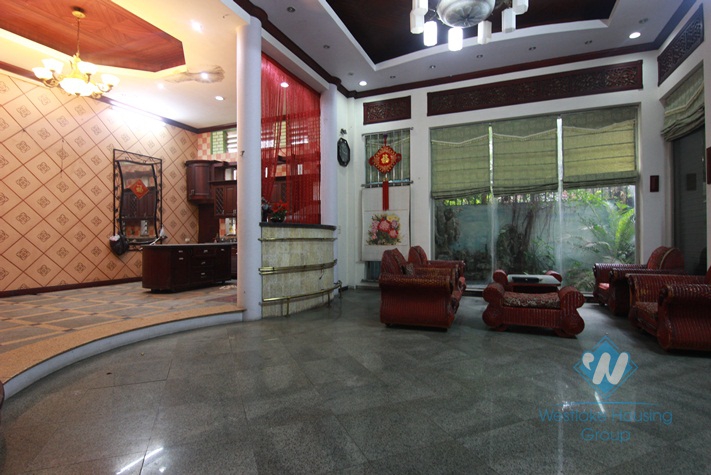 Five bedrooms house with big living space in Tay Ho for rent.